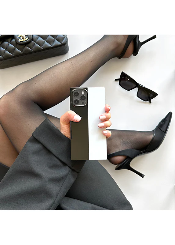 SQUARE® Black and White Colorblock iPhone Case - Image 42