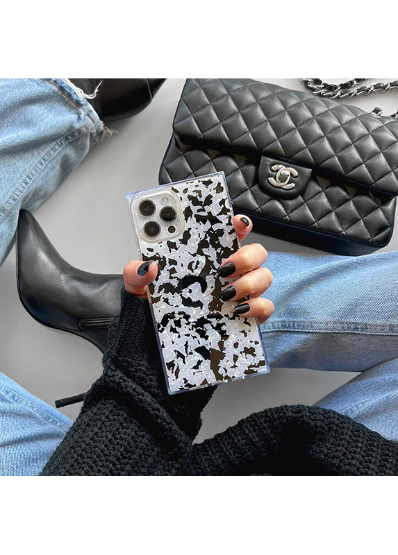 SQUARE® Black & White Tortoise Shell iPhone Case - Image 45