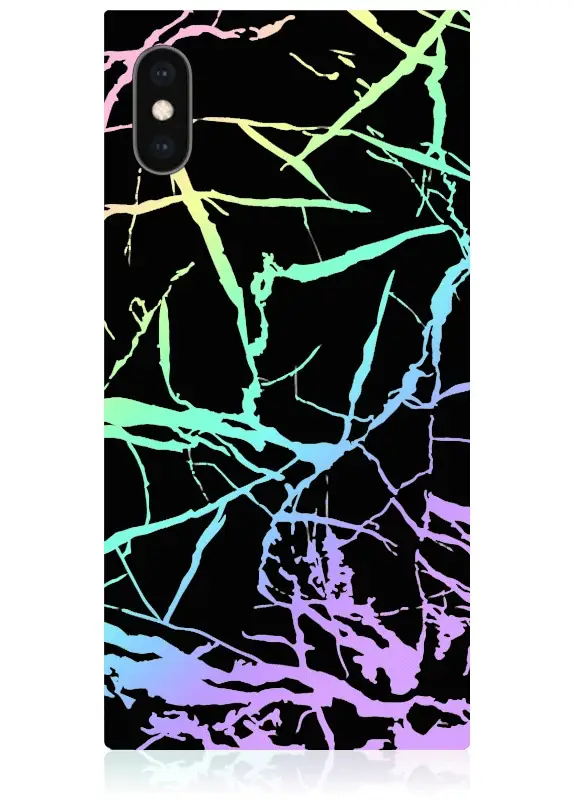 SQUARE® Holographic Black Marble iPhone Case - Image 11