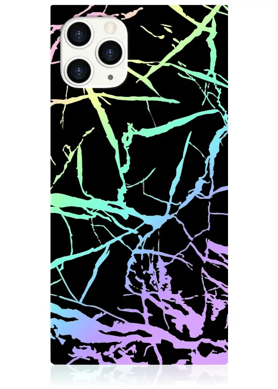 SQUARE® Holographic Black Marble iPhone Case - Image 17