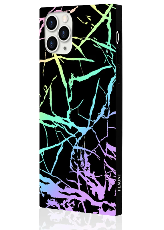 SQUARE® Holographic Black Marble iPhone Case - Image 18
