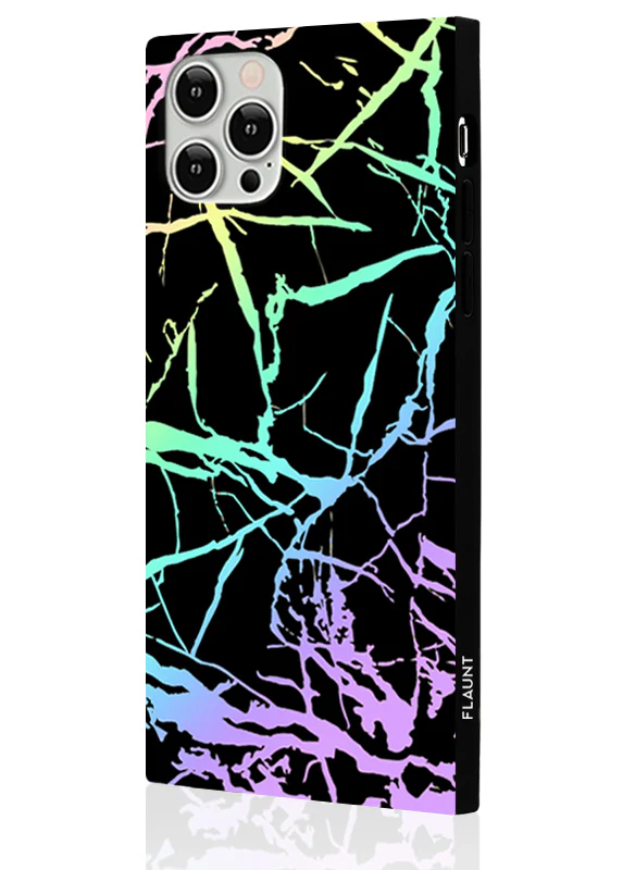 SQUARE® Holographic Black Marble iPhone Case - Image 24