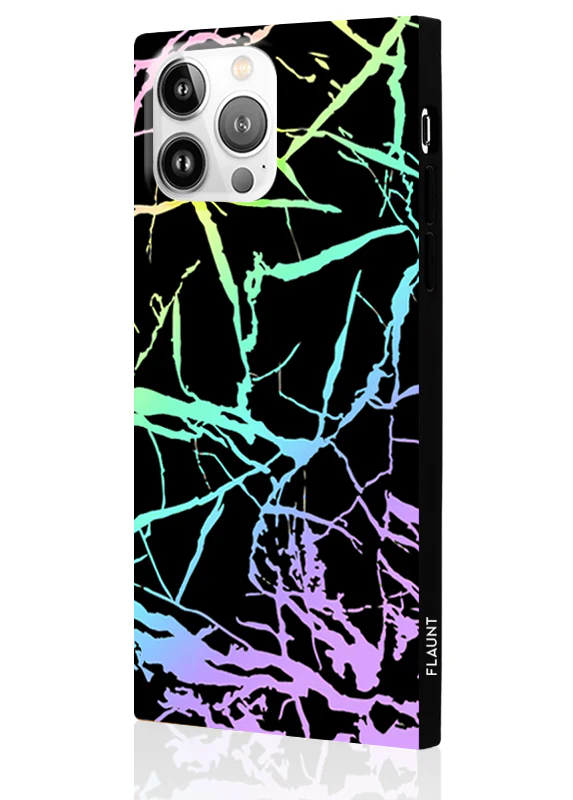 SQUARE® Holographic Black Marble iPhone Case - Image 26