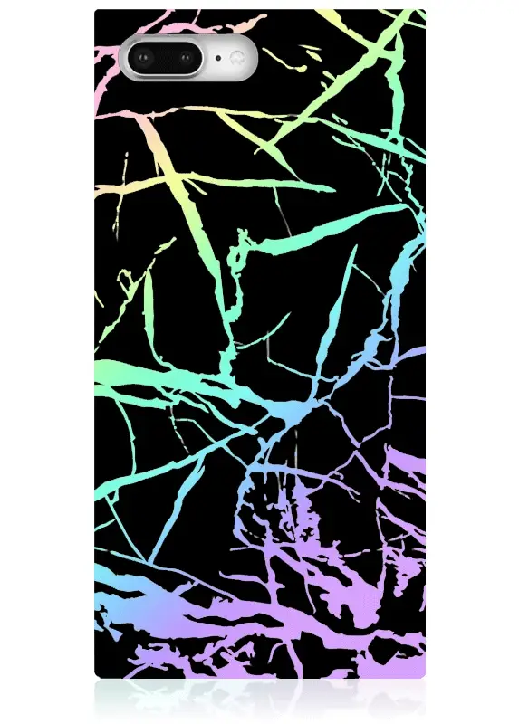 SQUARE® Holographic Black Marble iPhone Case - Image 7