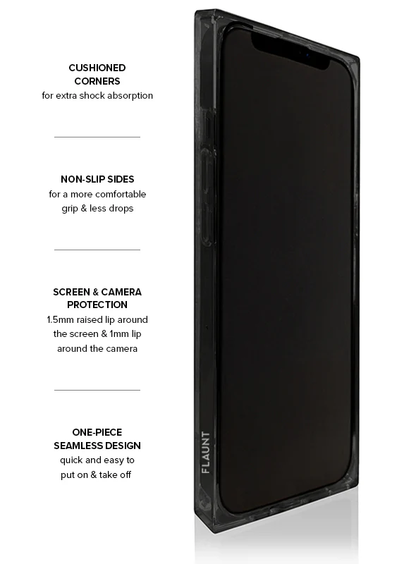 SQUARE® Black Ostrich Faux Leather iPhone Case - Image 38