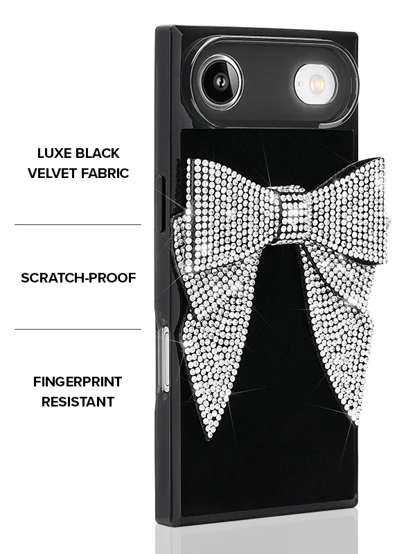 Elite Collection - SQUARE® Black Velvet Bow Brilliance iPhone Case (Not MagSafe Compatible) - Image 11