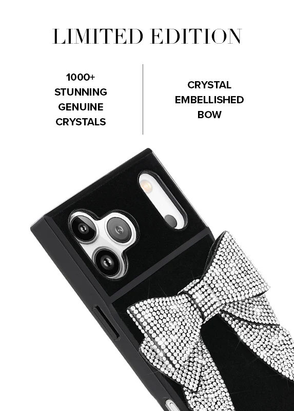 Elite Collection - SQUARE® Black Velvet Bow Brilliance iPhone Case (Not MagSafe Compatible) - Image 3