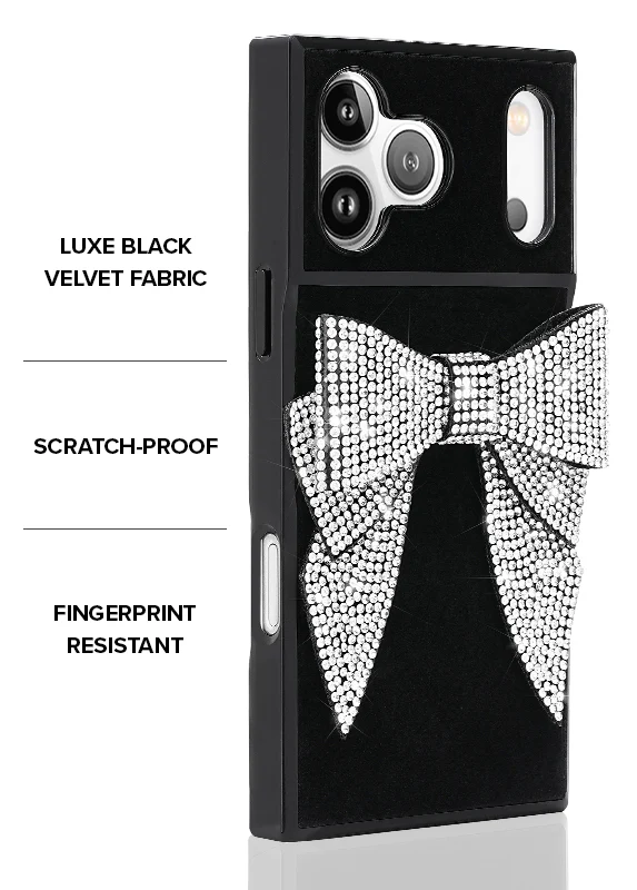 Elite Collection - SQUARE® Black Velvet Bow Brilliance iPhone Case (Not MagSafe Compatible) - Image 4
