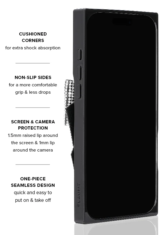 Elite Collection - SQUARE® Black Velvet Bow Brilliance iPhone Case (Not MagSafe Compatible) - Image 6