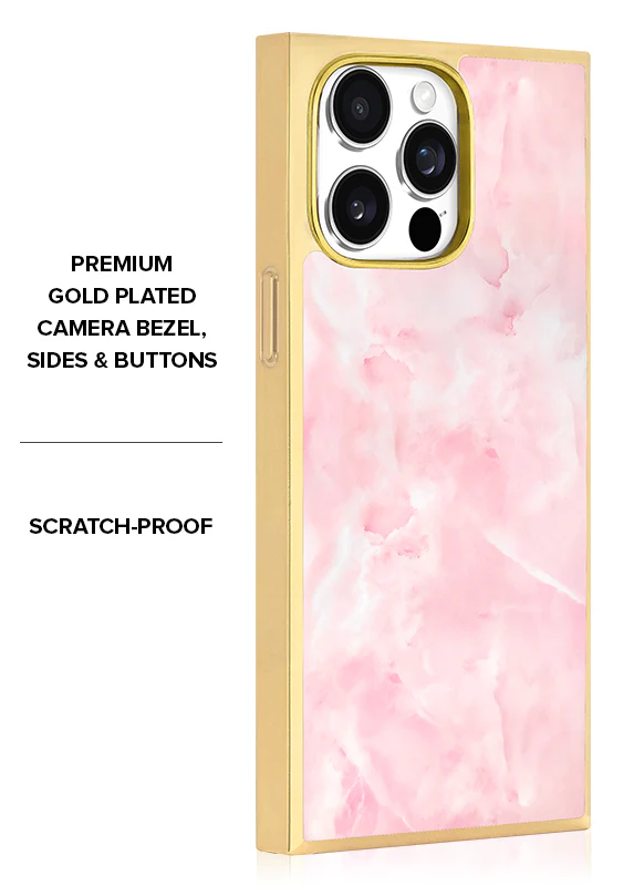 Elite Collection - SQUARE® Gilded Faux Rose Quartz iPhone Case - Image 49