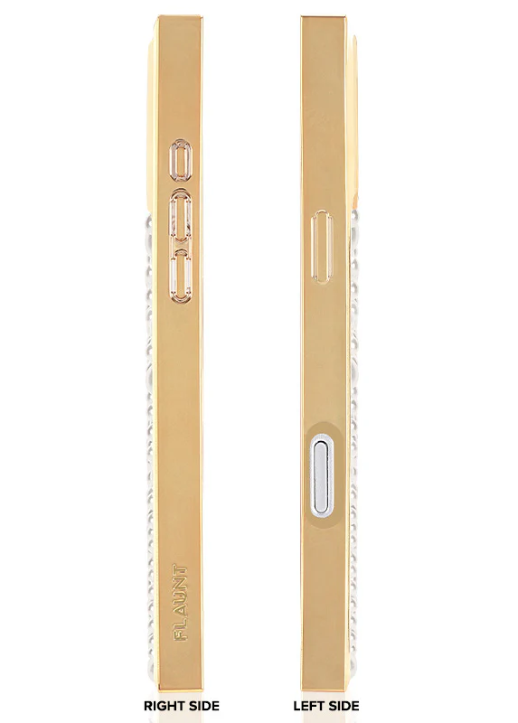 Elite Collection - SQUARE® Gold Metallic Embellished Faux Pearl iPhone Case (Not MagSafe Compatible) - Image 22
