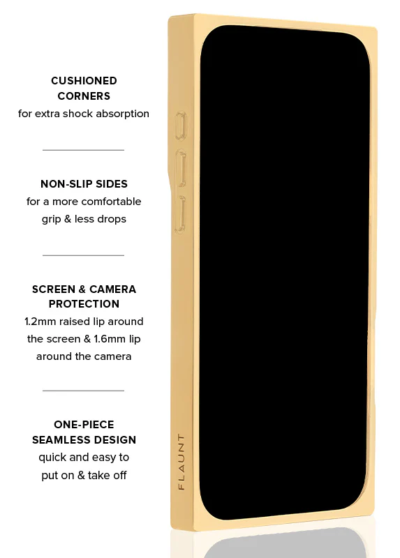 Elite Collection - SQUARE® Gold Metallic Embellished Faux Pearl iPhone Case (Not MagSafe Compatible) - Image 7