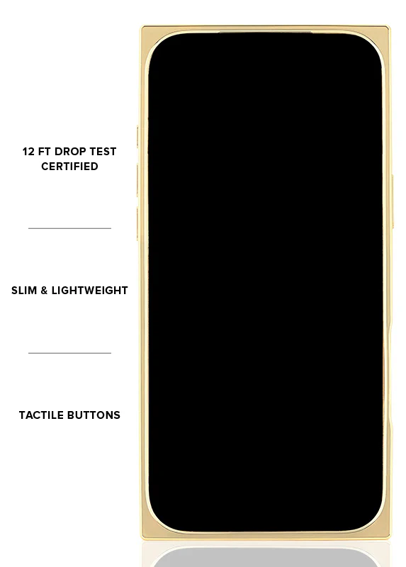 Elite Collection - SQUARE® Gold Metallic Embellished Faux Pearl iPhone Case (Not MagSafe Compatible) - Image 8