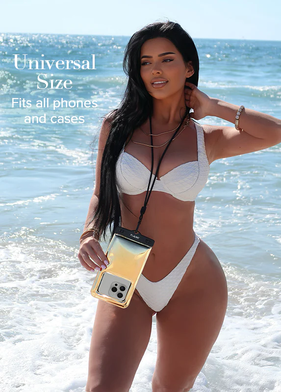 Gold Metallic Waterproof Phone Pouch - Image 4