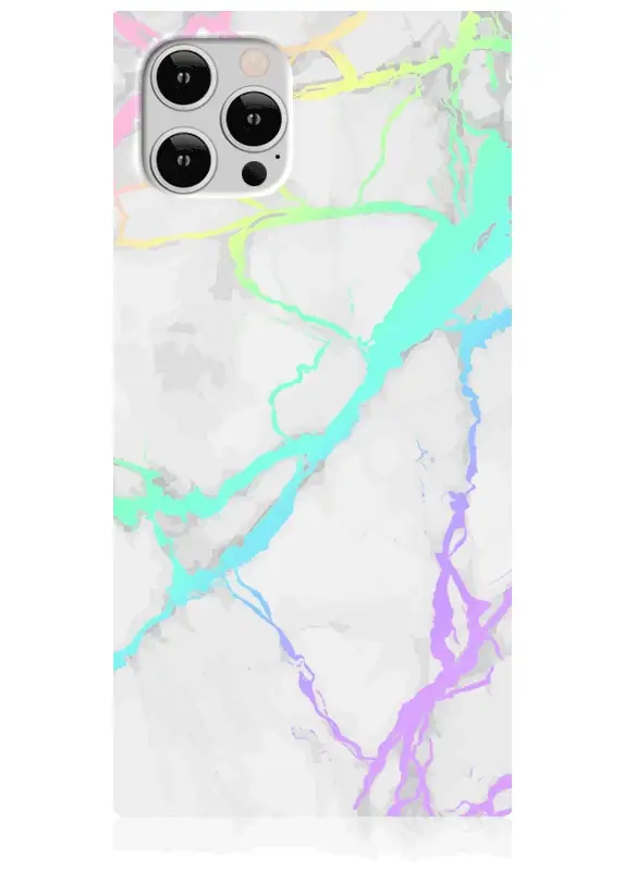 SQUARE® Holographic Marble iPhone Case - Image 3
