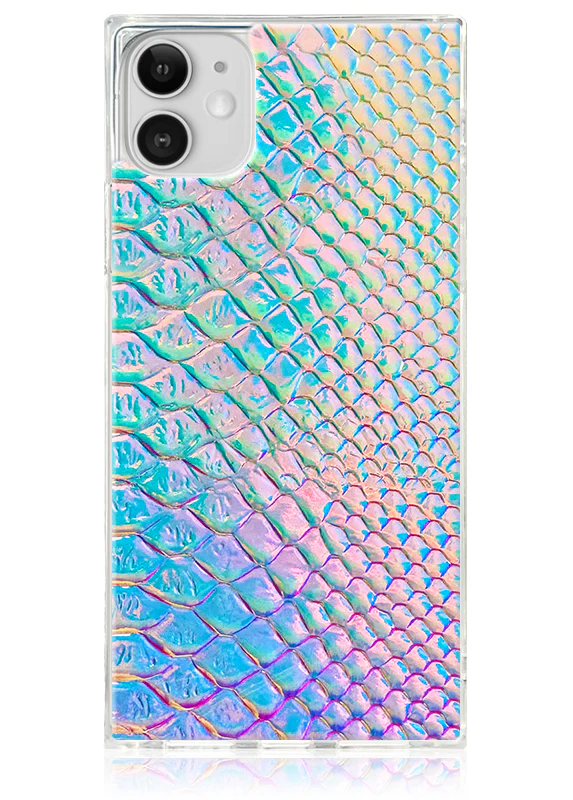 SQUARE® Iridescent Crocodile Faux Leather iPhone Case - Image 5