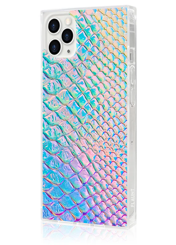 SQUARE® Iridescent Crocodile Faux Leather iPhone Case - Image 8