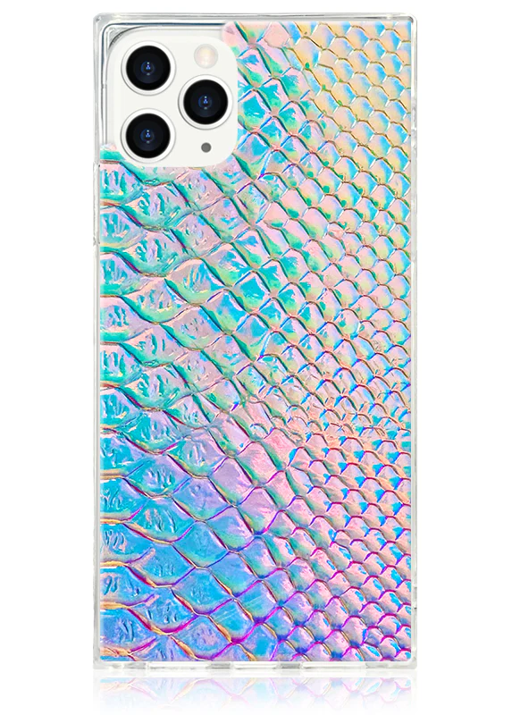 SQUARE® Iridescent Crocodile Faux Leather iPhone Case - Image 9