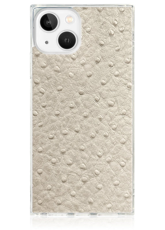 SQUARE® Ivory Ostrich Faux Leather iPhone Case - Image 17