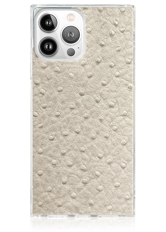 SQUARE® Ivory Ostrich Faux Leather iPhone Case - Image 19