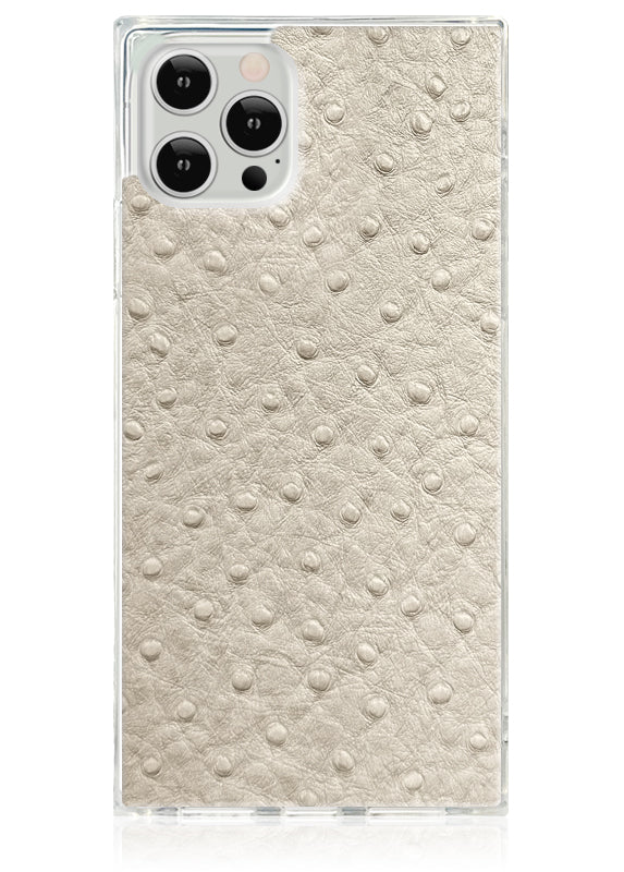 SQUARE® Ivory Ostrich Faux Leather iPhone Case - Image 25