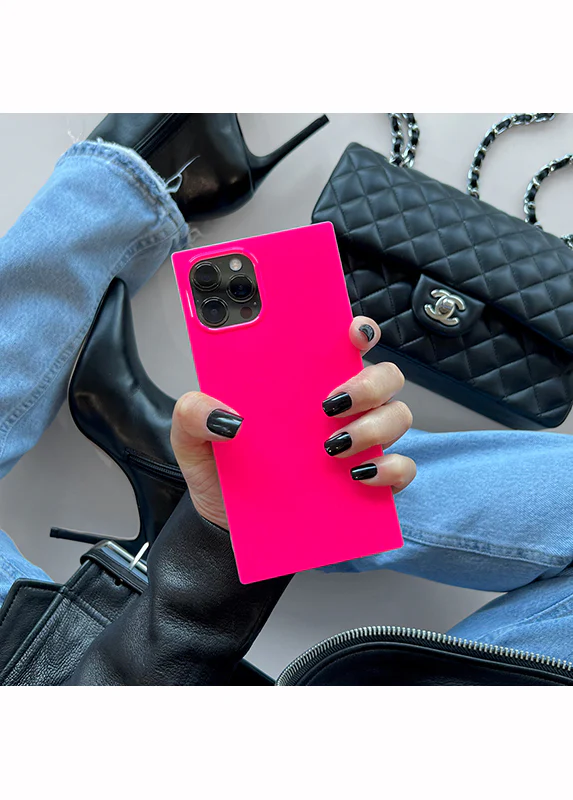 SQUARE® Neon Pink iPhone Case - Image 96
