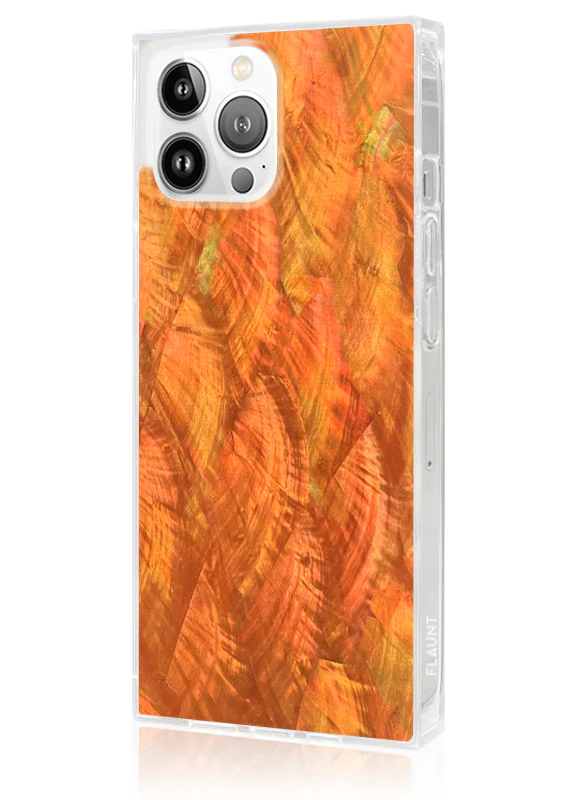 SQUARE® Orange Mother of Pearl iPhone Case - Image 16
