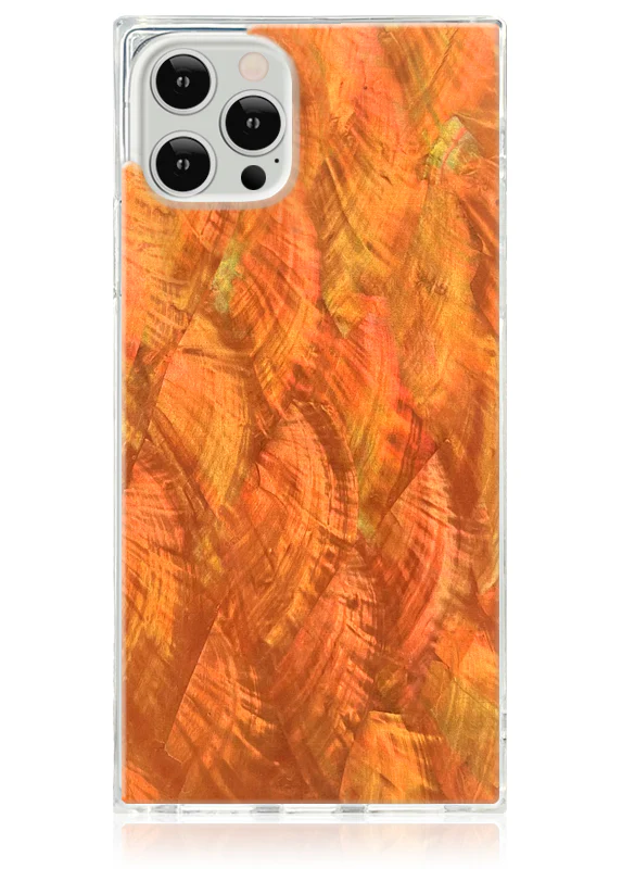 SQUARE® Orange Mother of Pearl iPhone Case - Image 3
