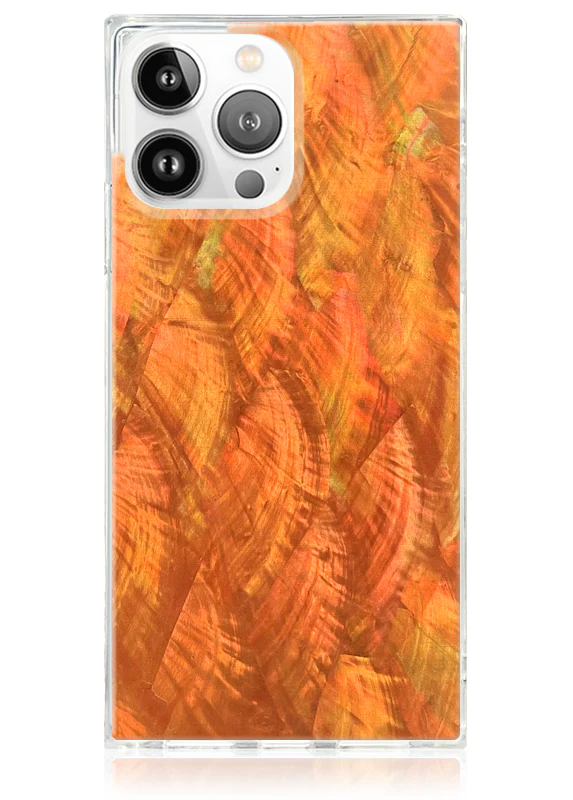 SQUARE® Orange Mother of Pearl iPhone Case - Image 31