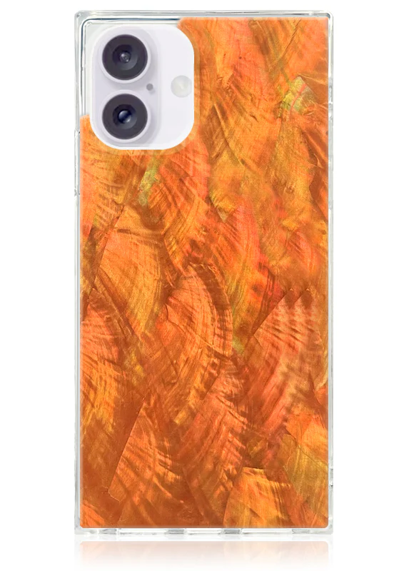 SQUARE® Orange Mother of Pearl iPhone Case - Image 35