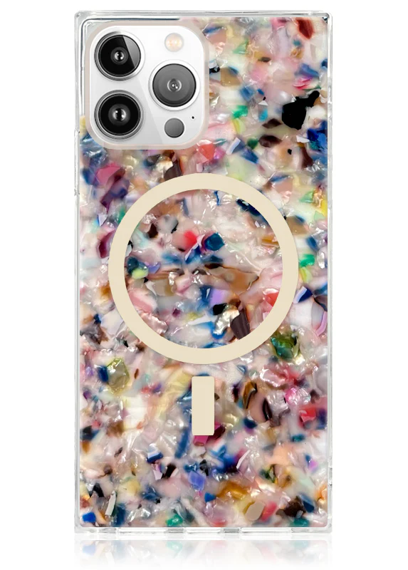 SQUARE® Rainbow Confetti Tortoise Shell iPhone Case - Image 35