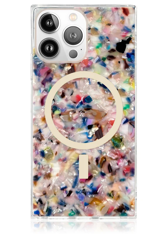 SQUARE® Rainbow Confetti Tortoise Shell iPhone Case - Image 39