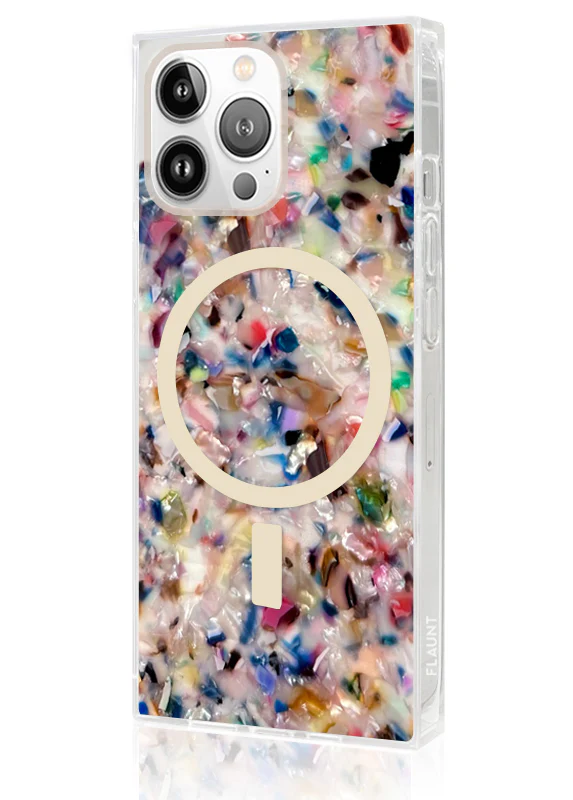 SQUARE® Rainbow Confetti Tortoise Shell iPhone Case - Image 44