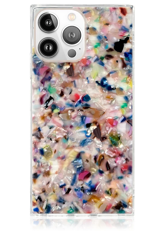 SQUARE® Rainbow Confetti Tortoise Shell iPhone Case - Image 5