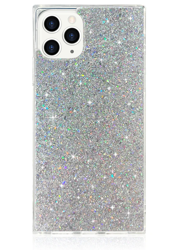 SQUARE® Silver Glitter iPhone Case - Image 11