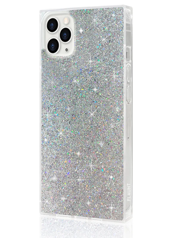 SQUARE® Silver Glitter iPhone Case - Image 14
