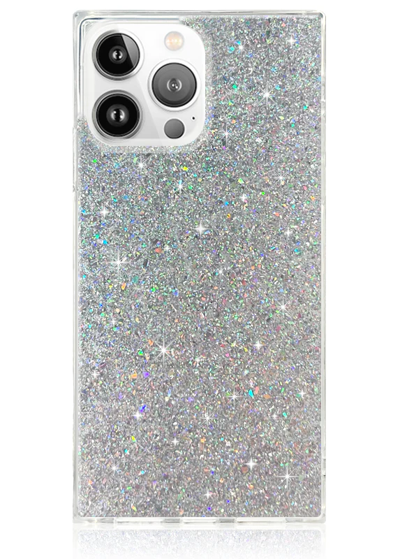 SQUARE® Silver Glitter iPhone Case - Image 33