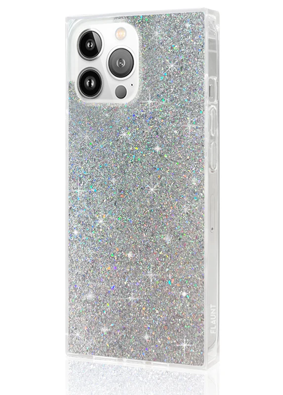 SQUARE® Silver Glitter iPhone Case - Image 36