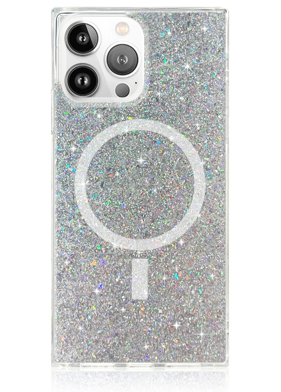 SQUARE® Silver Glitter iPhone Case - Image 39