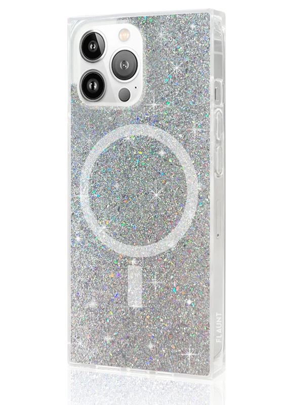 SQUARE® Silver Glitter iPhone Case - Image 40