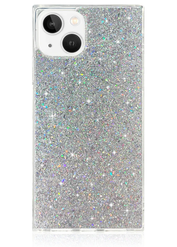 SQUARE® Silver Glitter iPhone Case - Image 7