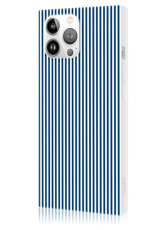 SQUARE® Blue & White Oxford Stripe iPhone Case - Image 36