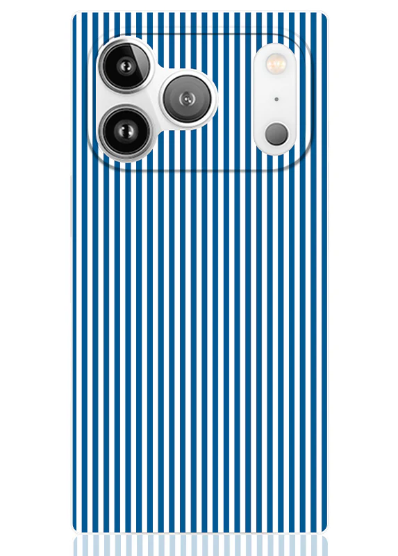SQUARE® Blue & White Oxford Stripe iPhone Case - Image 67