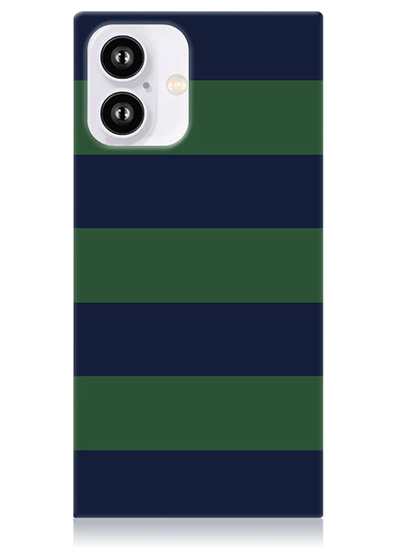 SQUARE® Navy & Green Rugby Stripe iPhone Case - Image 11