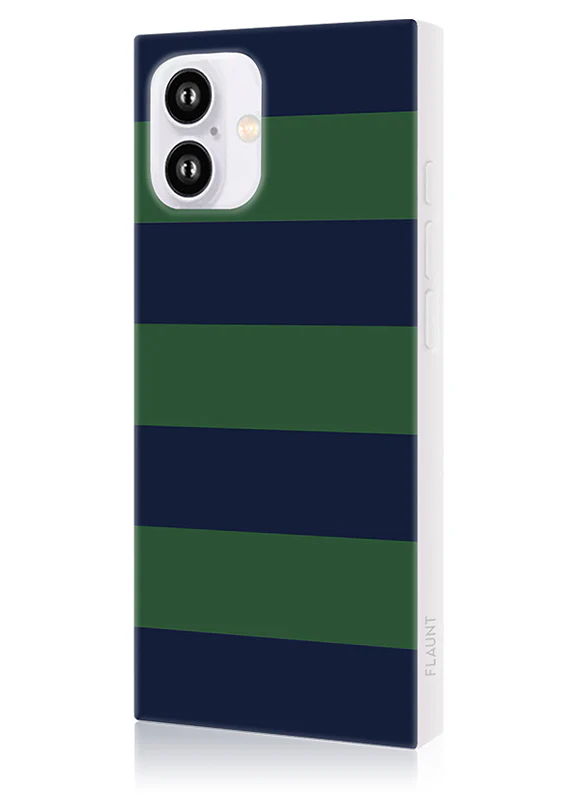 SQUARE® Navy & Green Rugby Stripe iPhone Case - Image 12