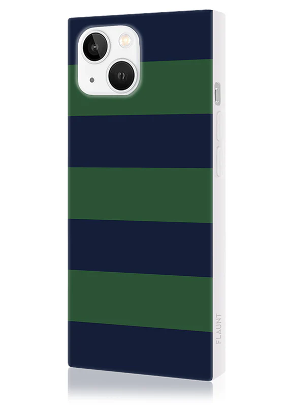 SQUARE® Navy & Green Rugby Stripe iPhone Case - Image 26