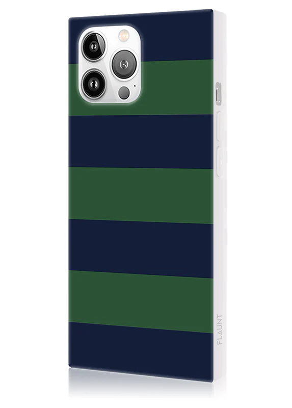 SQUARE® Navy & Green Rugby Stripe iPhone Case - Image 52