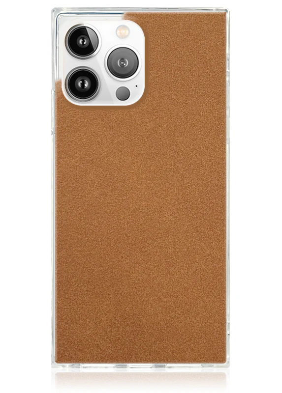 SQUARE® Tan Suede Faux Leather iPhone Case - Image 12