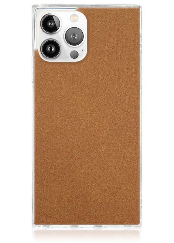 SQUARE® Tan Suede Faux Leather iPhone Case - Image 13
