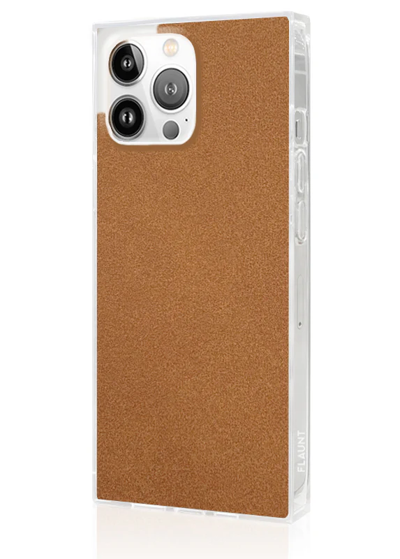 SQUARE® Tan Suede Faux Leather iPhone Case - Image 25